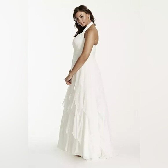Galina Woman Chiffon Halter Summer Wedding Formal Dress Plus Size 16W READ - Picture 3 of 14
